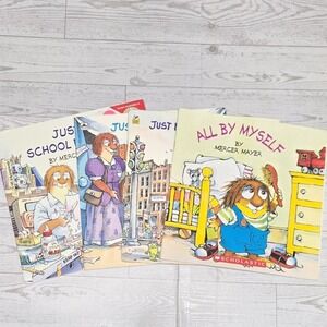 Mercer Mayer Little Critter Book Lot of 4 All By Myself Just Me and My Mom 90s